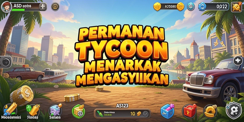 Screenshot utama ASD123 menampilkan suasana seru gameplay Tycoon.