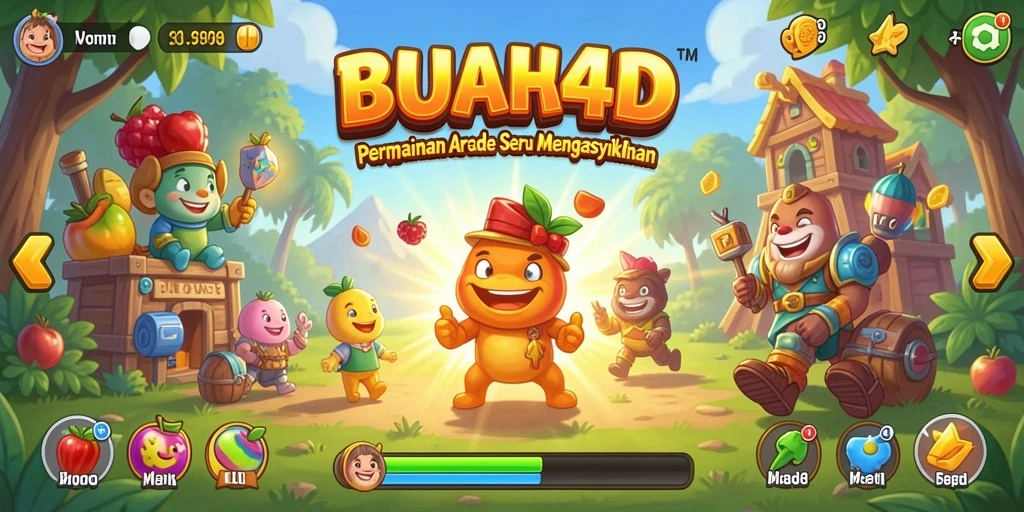 Tampilan gameplay BUAH4D yang penuh warna dan dinamis.