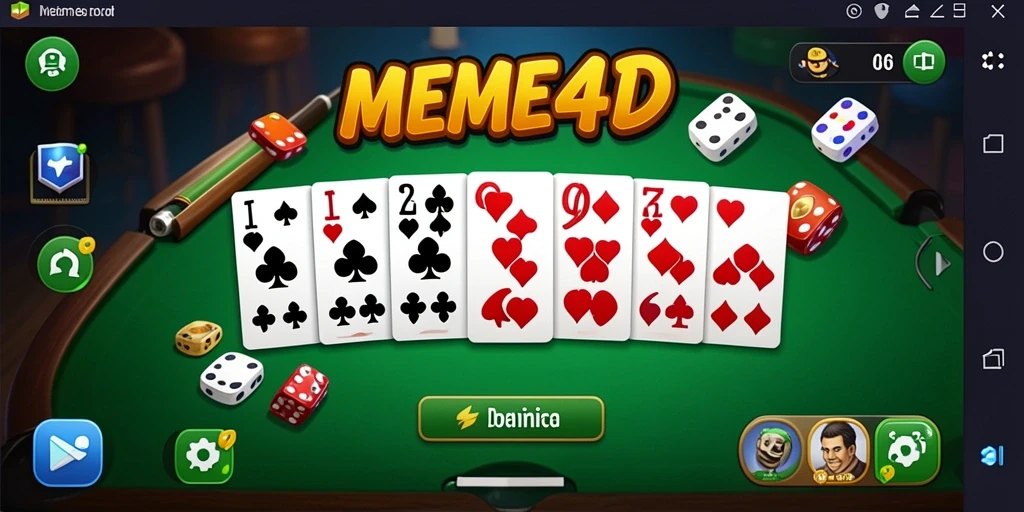 Tampilan menarik dari gameplay Domino di MEME4D.